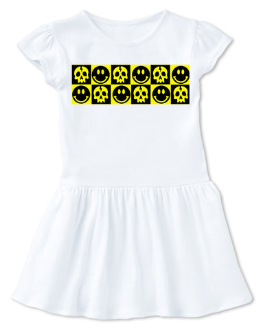 Happy Skelly Dress, White  (Infant, Toddler)