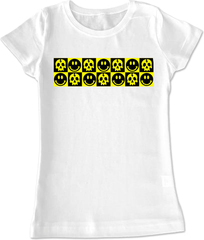 Happy Skelly Fitted Tee,  White (Infant, Toddler, Youth, Adult)