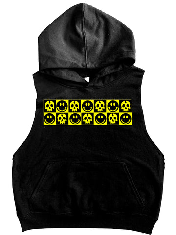 Happy Skelly Fleece Muscle Tank, Black (Toddler, Youth, Adult)