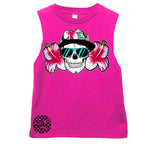 Hawaiian Floral Skull Tank, Hot PInk  (Infant, Toddler, Youth, Adult)