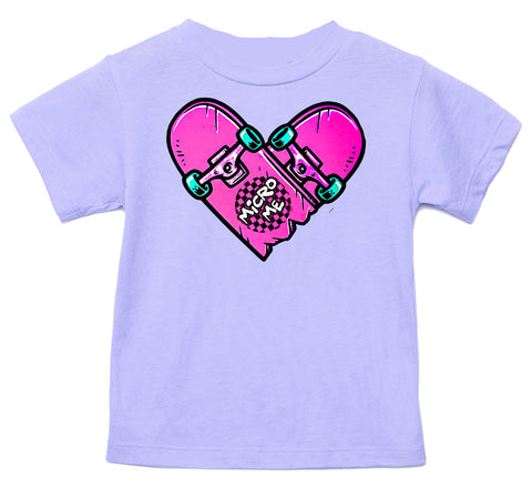 Neon Sk8 Heart Tee, Lavender  (Infant, Toddler, Youth, Adult)