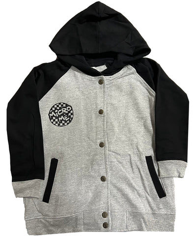 Varsity Fleece Logo HOODED Jacket, Grey/Blk (Infant, Toddler, Youth)