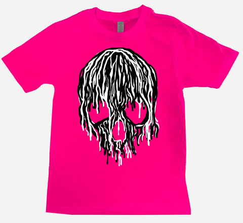Signature Drip Skull Tee, Hot Pink  (Infant, Toddler, Youth, Adult)