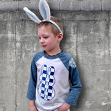 Bunny Checks Raglan, W/DENIM IToddler, Youth)