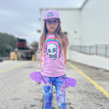 *Rainbow Skull Fitted Tee,  Lilac  (Youth)*