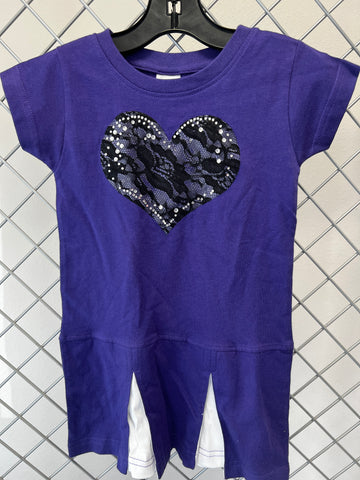 GIRLS -  Size 2T-Heart Cheer Dress, Purple