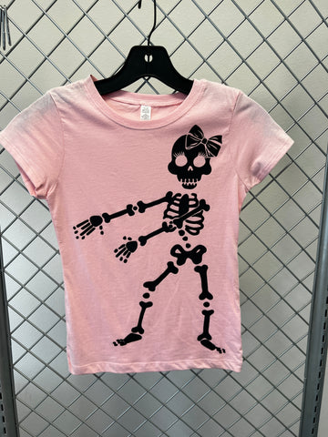 Skelly Floss Fitted Tee, Lt. Pink, Size YM (7/8)