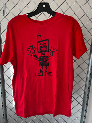 Robot Tee, Red, Youth XL (14/16)