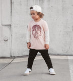 *Marble Check Drip Skull Tee, Peach (Infant, Toddler, Youth, Adult)