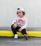 *Marble Check Drip Skull Tee, Peach (Infant, Toddler, Youth, Adult)