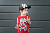 TAT-Skull Muscle Tank, Red (Infant, Toddler, Youth, Adult)