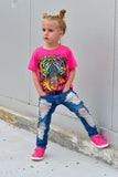 Neon Tiger Tee, Hot Pink  (Toddler, Youth, Adult)