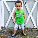 Drip Palm Muscle Tank, Neon Green (Toddler, Youth)