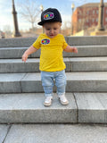 Rainbow Patch Tee, Yellow (Infant, Toddler, Youth, Adult)