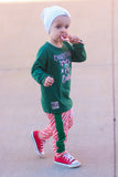 Candy Cane Cutie Long Sleeve Shirt, Heather Green (Infant, Toddler, Youth)