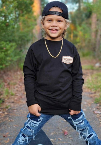 *Neutral Patch Long Sleeve Shirt, Black (Infant, Toddler, Youth, Adult)