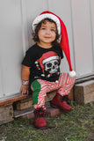 Candy Cane Skull Tee, Black (Infant, Toddler, Youth, Adult)