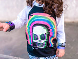 *Skull Rainbow Raglan, B/W (Toddler, Youth)
