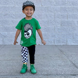 *Skully Checks Tee, Green (Infant, Toddler, Youth, Adult)