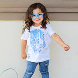 Bunny Drip Skull Tee, White  (Infant, Toddler, Youth, Adult)