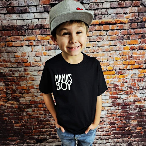 *Mama's Boy Tee, Black (Infant, Toddler, Youth, Adult)