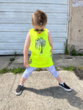 Drip Palm Muscle Tank, Neon Yellow (Toddler, Youth, Adult)