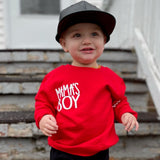 *MAMA's Boy Crew Sweatshirt, Red  (Toddler, Youth, Adult)