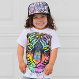 Neon Tiger Tee, White (Toddler, Youth, Adult)