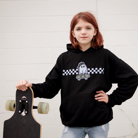 SK8R Ghost Hoodie, Black (Toddler, Youth, Adult)