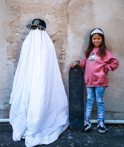 *SK8R Ghost Hoodie, Clay (Toddler, Youth, Adult)