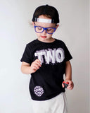 CB-****TWO Checker Bday Tee, Black (Infant,Toddler,Youth)