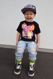 Neon Wolf Tee, Black (Toddler, Youth, Adult)