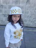 Plaid Clover Crew Sweatshirt, White (Toddler, Youth, Adult)