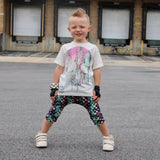 Check Distressed Drip Skull Tee, Natural  (Infant, Toddler, Youth, Adult)