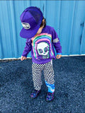 *Skull Rainbow Long Sleeve Shirt, Purple (Toddler, Youth, Adult)