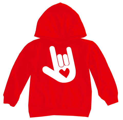 I love you Sign Language Hoodie,  Red  (Toddler, Youth, Adult)
