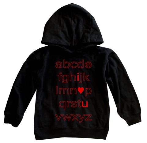 I love you ABCs Hoodie, Black (Infant, Toddler, Youth, Adult)