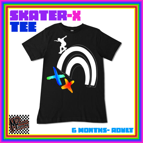 Rainbow Skater-X Tee, Black (Infant, Toddler, Adult)