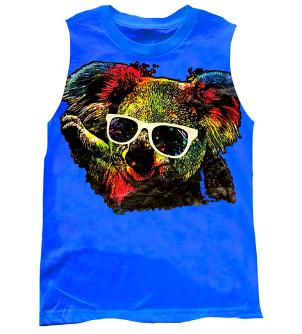 Koala Muscle Tank, Neon Blue (Infant, Toddler, Youth, Adult)