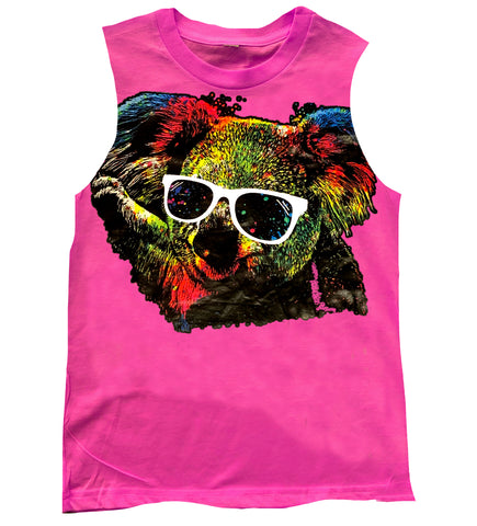 Koala Muscle Tank, Hot Pink (Infant, Toddler, Youth, Adult)