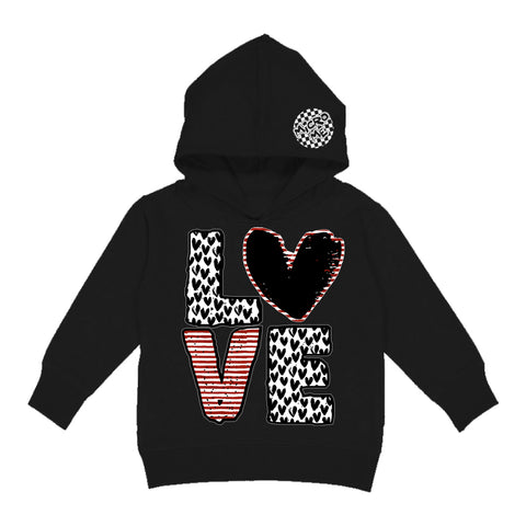 LOVE Hearts Hoodie, Black (Toddler, Youth, Adult)