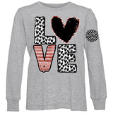 *LOVE Heart LS Shirt, Heather (Infant, Toddler, Youth , Adult)