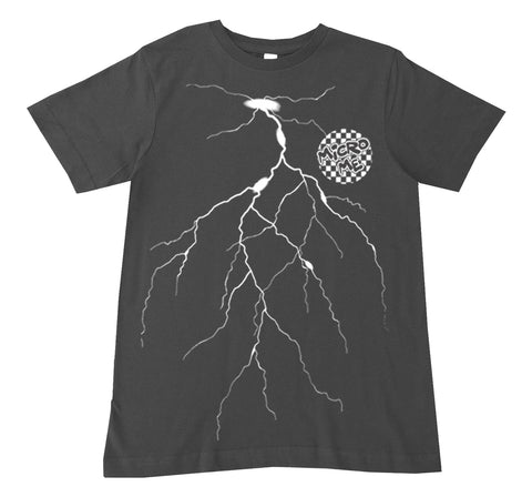 Lightning Tee, Charcoal  (Infant, Toddler, Youth, Adult)