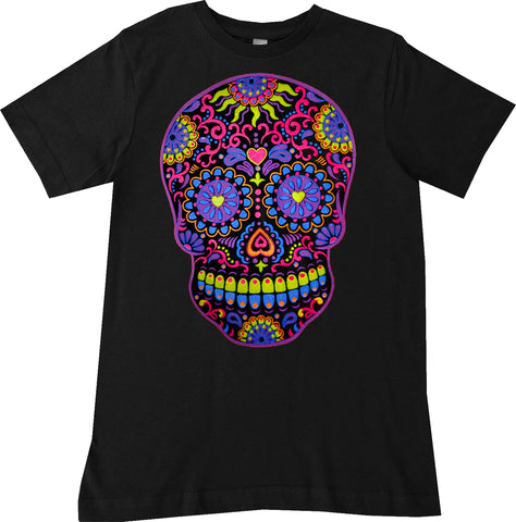 Lil Neon Skull Tee, Black  (Infant, Toddler, Youth, Adult)