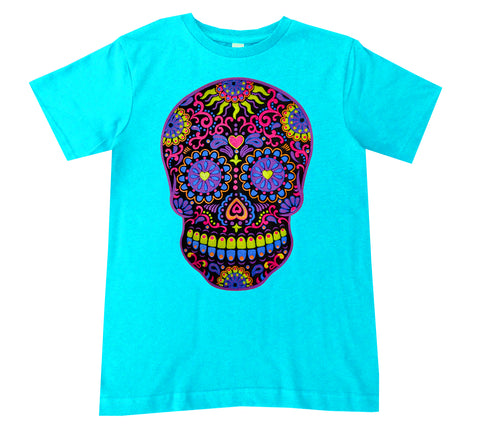 Lil Neon Skull Tee, Tahiti  (Infant, Toddler, Youth, Adult)