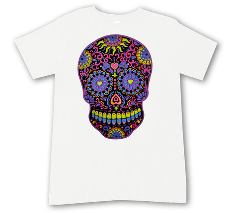 Lil Neon Skull Tee, White (Infant, Toddler, Youth, Adult)