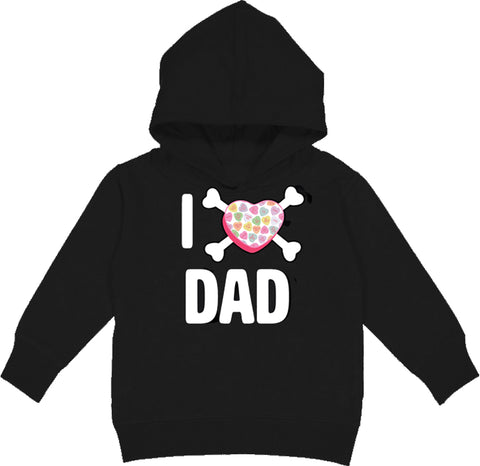 Convo Hearts COLLAB-Love Dad Hoodie, Black(Toddler, Youth)