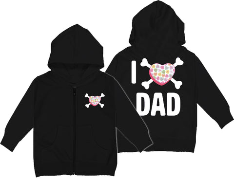 Convo Hearts COLLAB-Love Dad ZIPHoodie, Black(Infant,Toddler, Youth)