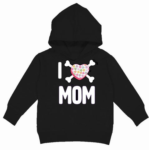 Convo Hearts COLLAB-Love Mom Hoodie, Black(Toddler, Youth)
