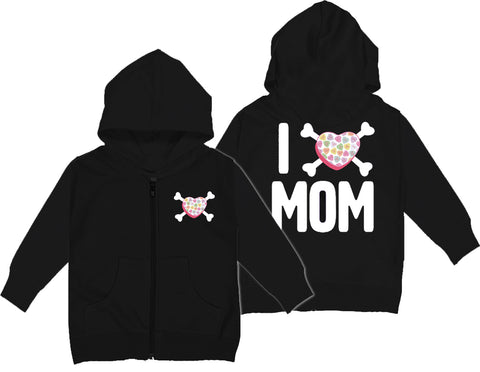 Convo Hearts COLLAB-Love Mom ZIPHoodie, Black(Infant,Toddler, Youth)